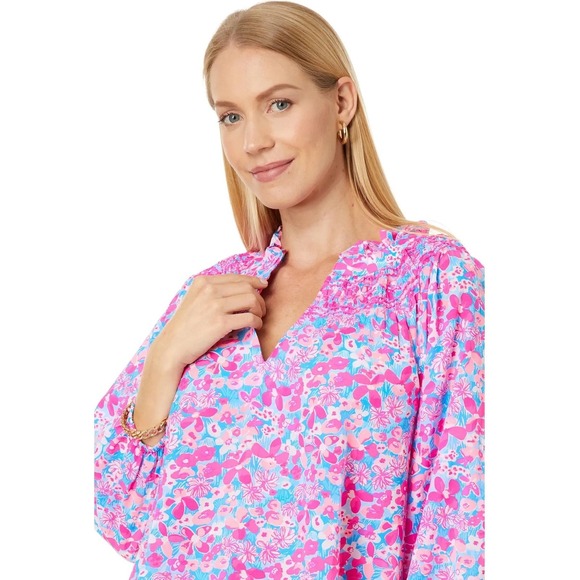 Lilly Pulitzer Lourdes 3/4 Sleeve Cotton in Pink Baby Bloomer Size XL - Picture 4 of 12